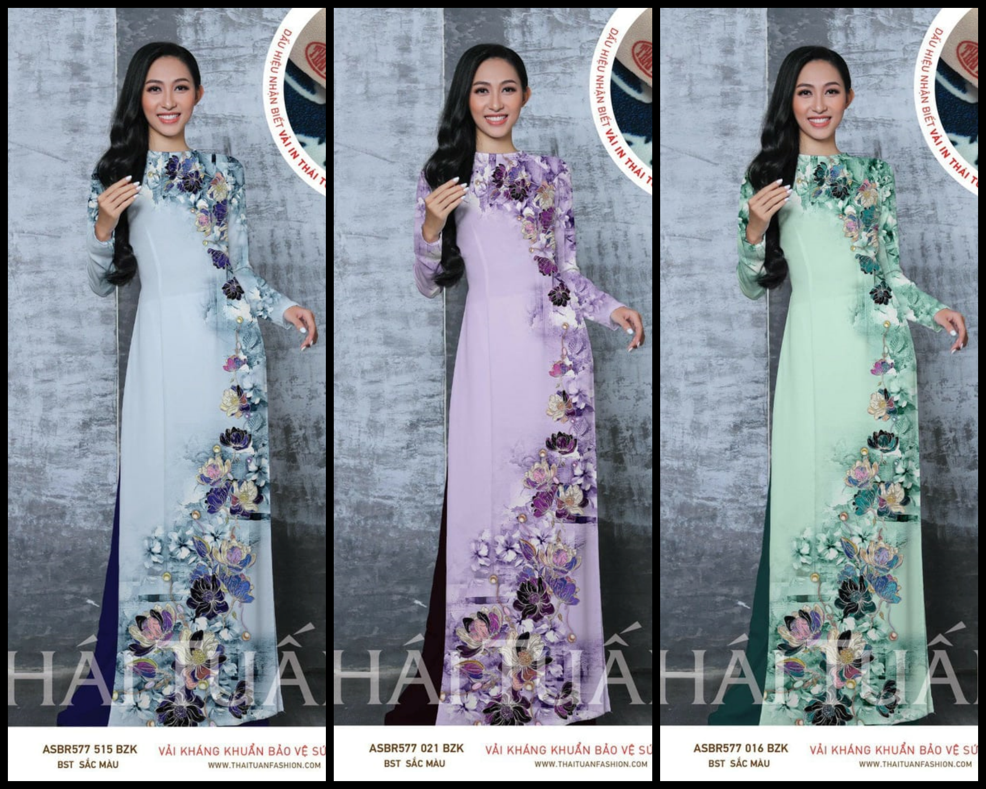 Áo dài in cao cấp lụa Thái Tuấn