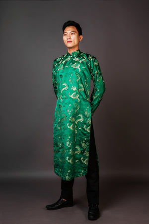 Áo dài nam gấm rồng